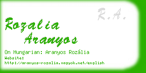 rozalia aranyos business card